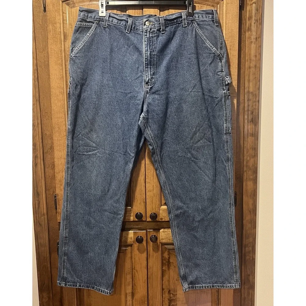 Carhartt Jeans Mens 44x32 Original Fit Carpenter‎ Baggy Medium Wash Denim Blue